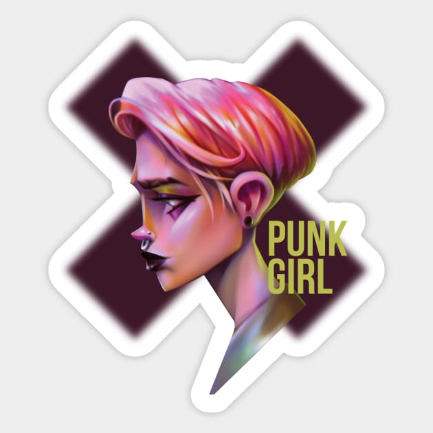 punk girl Sticker by ivanOFFmax